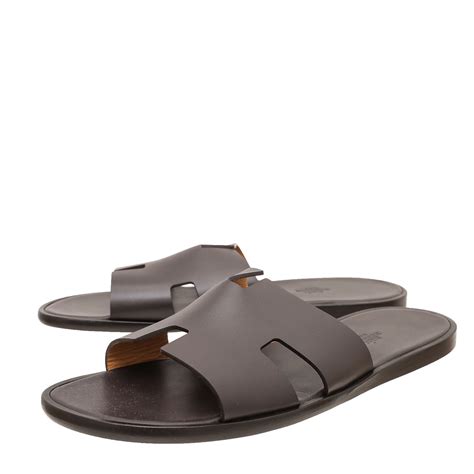 hermes dark brown sandals